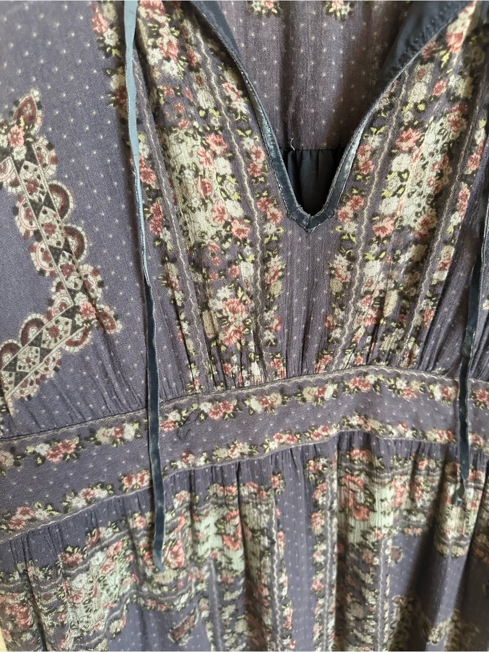 Free People Navy Floral Boho High-Low Dress - Picture 6 of 8